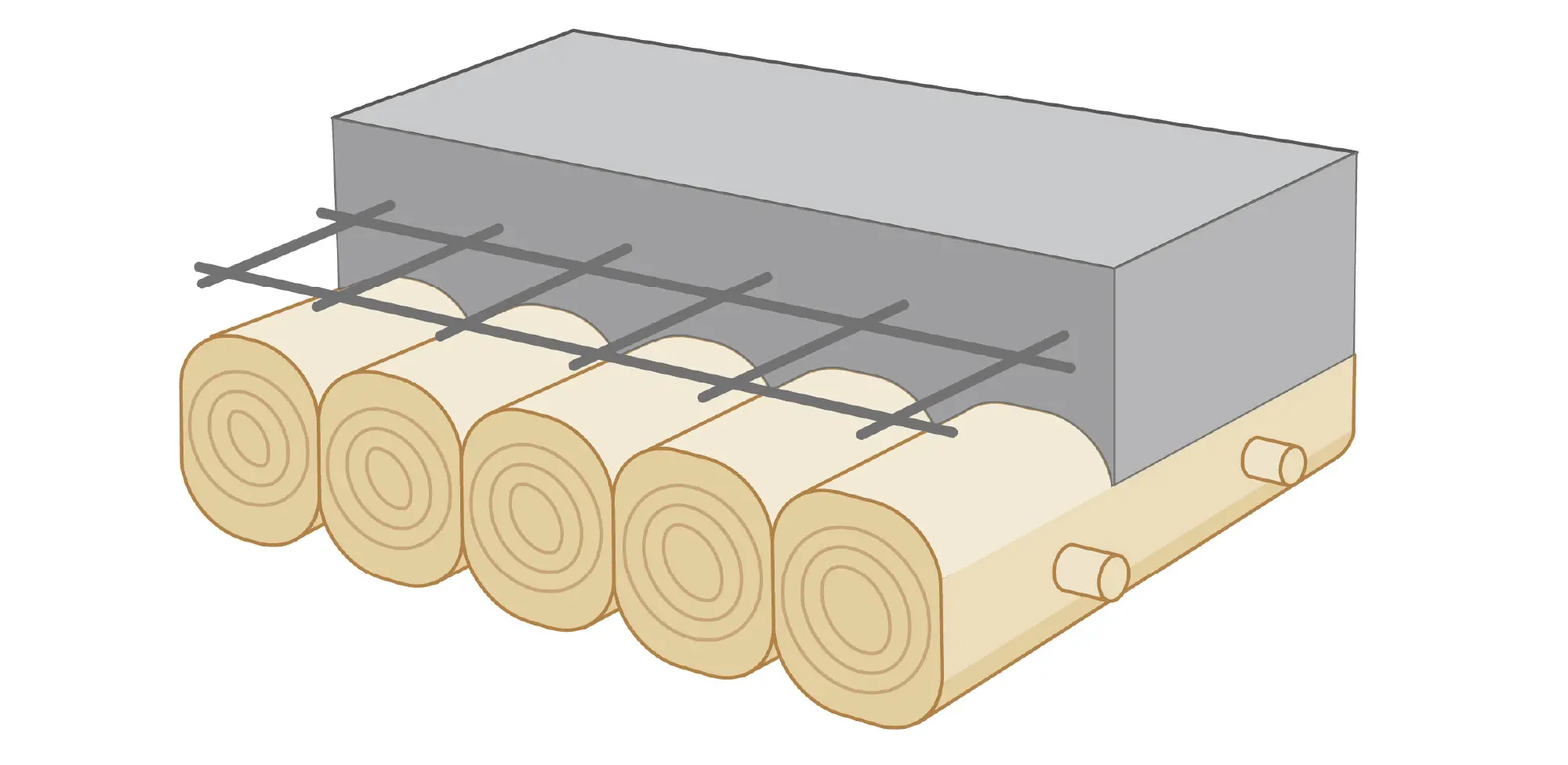 図19 丸太材を活用したDLTとコンクリート合成部材のイメージ図